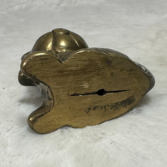 Vintage Solid Brass Kitty Kitten Cat Paperweight Figurine 1970's shelf sitter - Picture 4 of 7